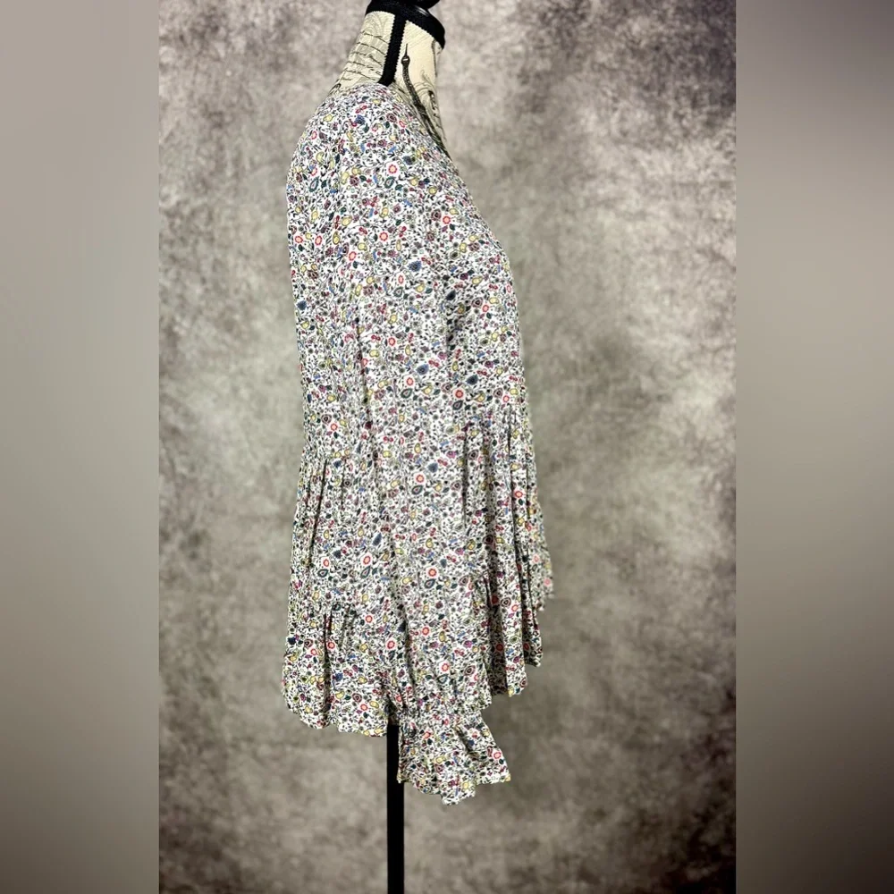 Jane and Delancey Multicolor CottageCore Floral Tunic Top Peplum size M - Picture 2 of 12